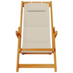 Chaises de plage pliantes vidaXL 2 Pièces Taupe en bois d'acacia et Textilène