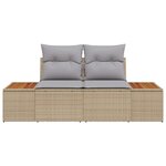 vidaXL Sofa de jardin 2 places avec coussins en poly rotin beige