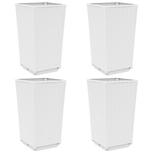vidaXL Jardinières 4 Pièces blanc 32 5x32 5x57 cm polypropylène
