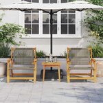 vidaXL Chaises de jardin avec table 3 Pièces Gris 45 x 45 x 40 cm