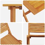 Ensemble de bistro pliant 3 pièces en bois d'acacia massif