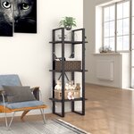 vidaXL Bibliothèque à 3 niveaux gris 40x30x105 cm bois d'ingénierie