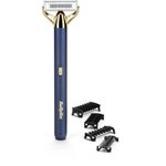 Tondeuse à barbe et rasoir X-Blade Super-X Metal 4 sabots - or & bleu marine