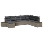 vidaXL Ensemble de canapé de jardin 8 Pièces Gris Poly rotin