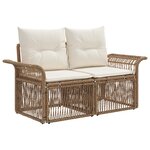 vidaXL Ensemble de canapé de jardin 9 Pièces Beige polyrotin