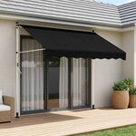 vidaXL Auvent rétractable manuel Noir 400 cm