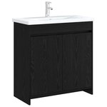 vidaXL Meuble sous lavabo de salle de bain Chêne noir
