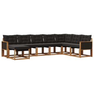 vidaXL Ensemble de canapés d'extérieur 8 pc Naturel et noir