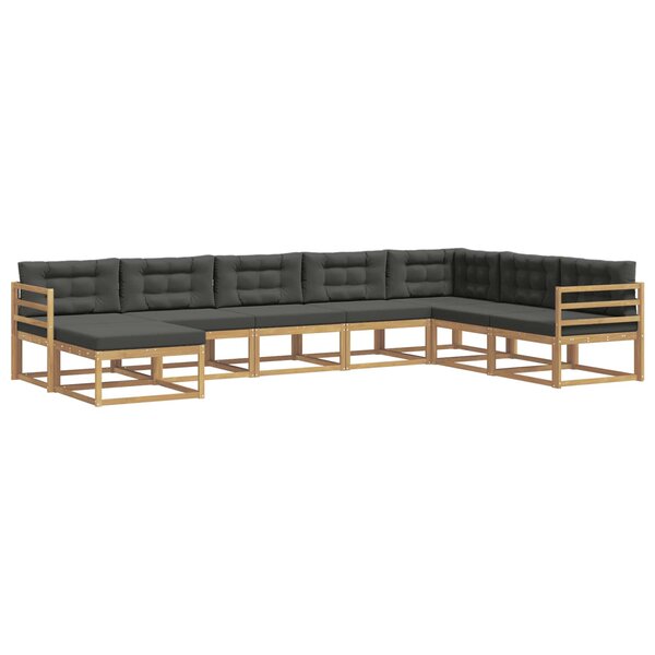vidaXL Ensemble de canapés d'extérieur 8 Pièces Blanc et anthracite