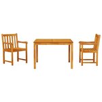 vidaXL Ensemble de salle à manger pour jardin 3 Pièces Marron