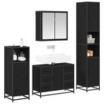 vidaXL Ensemble de mobilier de salle de bain 4 Pièces Chêne noir