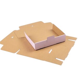 Boîte pliante d'envoi postal rose en micro-cannelé sans bande d'arrachage 18 4 x 12 3 x 4 4 cm