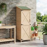 vidaXL Abri de jardin Naturel 59 5 x 56 x 176 5 cm Bois d'ingénierie