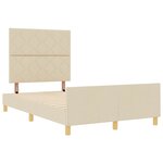vidaXL Cadre de lit avec tête de lit Crème 120 x 200 cm tissu