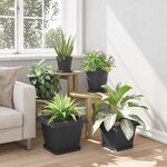 vidaXL Pot de Fleurs Carré 24 Pièces Noir 33 x 33 x 26 cm Plastique