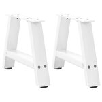 vidaXL Pieds de table basse en forme de A  2 pièces  blanc  40 x (30-31) cm  acier