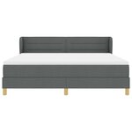 vidaXL Lit à ressorts avec matelas Gris foncé 180 x 200 cm tissu