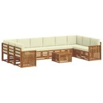 vidaXL Ensemble de canapés d'extérieur 11 pc Naturel et Crème