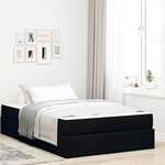 vidaXL Cadre de lit avec matelas Noir 120 x 200 cm tissu