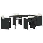 vidaXL Ensemble de salle à manger pour jardin 5 Pièces Noir Poly rotin