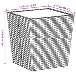 Set de Bistro de Jardin 3 Pièces avec Coussins Gris en Poly Rattan