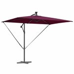 vidaXL Parasol banane à mât déporté Rouge bordeaux 294 x 200 x 254 cm