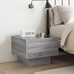 vidaXL Table de chevet avec LED infini sonoma gris 40x40x30 cm