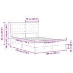 vidaXL Cadre de lit avec tête de lit Bleu 140 x 190 cm Tissu