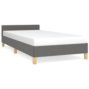 vidaXL Cadre de lit sans matelas gris foncé 100x200 cm tissu