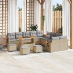 vidaXL Ensemble de canapé de jardin 14 Pièces beige et gris clair