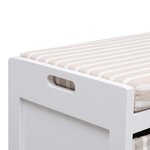 Banc banquette d'entrée 70 x 33 5 x 45 cm bois de paulownia blanc 02_0010962