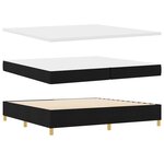 vidaXL Lit à ressort LED avec matelas Noir 200 x 200 cm tissu