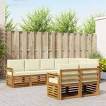 vidaXL Ensembles de canapés avec coussin 8 Pièces Naturel et Crème