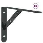 vidaXL Supports d'étagères 4 Pièces 30x2 5x15 5 cm noir acier inoxydable