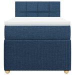 vidaXL Sommier à lattes de lit avec matelas Bleu 100x200 cm Tissu