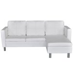 vidaXL Canapé sectionnel à 3 places cuir synthétique blanc