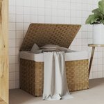 vidaXL Panier à linge avec couvercle 55 5x35x34 cm résine tressée