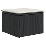 vidaXL Salon de jardin 6 Pièces avec coussins noir résine tressée