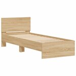vidaXL Cadre de lit avec bandes LED Chêne Sonoma Bois d'ingénierie