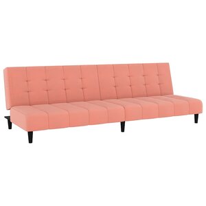 vidaXL Canapé-lit à 2 places rose velours