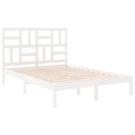 vidaXL Cadre de lit Blanc Bois massif 135x190 cm Double