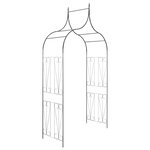 vidaXL Arche de jardin Design de piquet plantes grimpantes Vert foncé