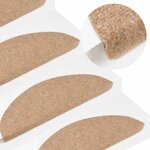 vidaXL Tapis d'escalier autocollants 15 Pièces 56x17x3 cm Beige
