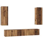 vidaXL Ensemble meuble TV 4 Pièces Bois ancien 30 5 x 30 x 90 cm