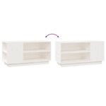 vidaXL Meuble TV Blanc 80x35x40 5 cm Bois de pin massif