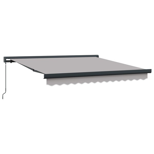 vidaXL Auvent Rétractable Manuel Gris Clair 350x250 cm