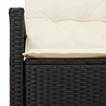 vidaXL Sofa de jardin 2 places avec coussins noirs en poly rattan