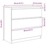 vidaXL Buffet sonoma gris 80x35x76 cm bois d'ingénierie