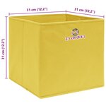 vidaXL Boîtes de rangement 10 Pièces Jaune 32x32x32 cm Tissu