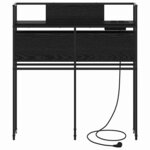 vidaXL Tête de lit de rangement Chêne noir 100 cm Bois d'ingénierie